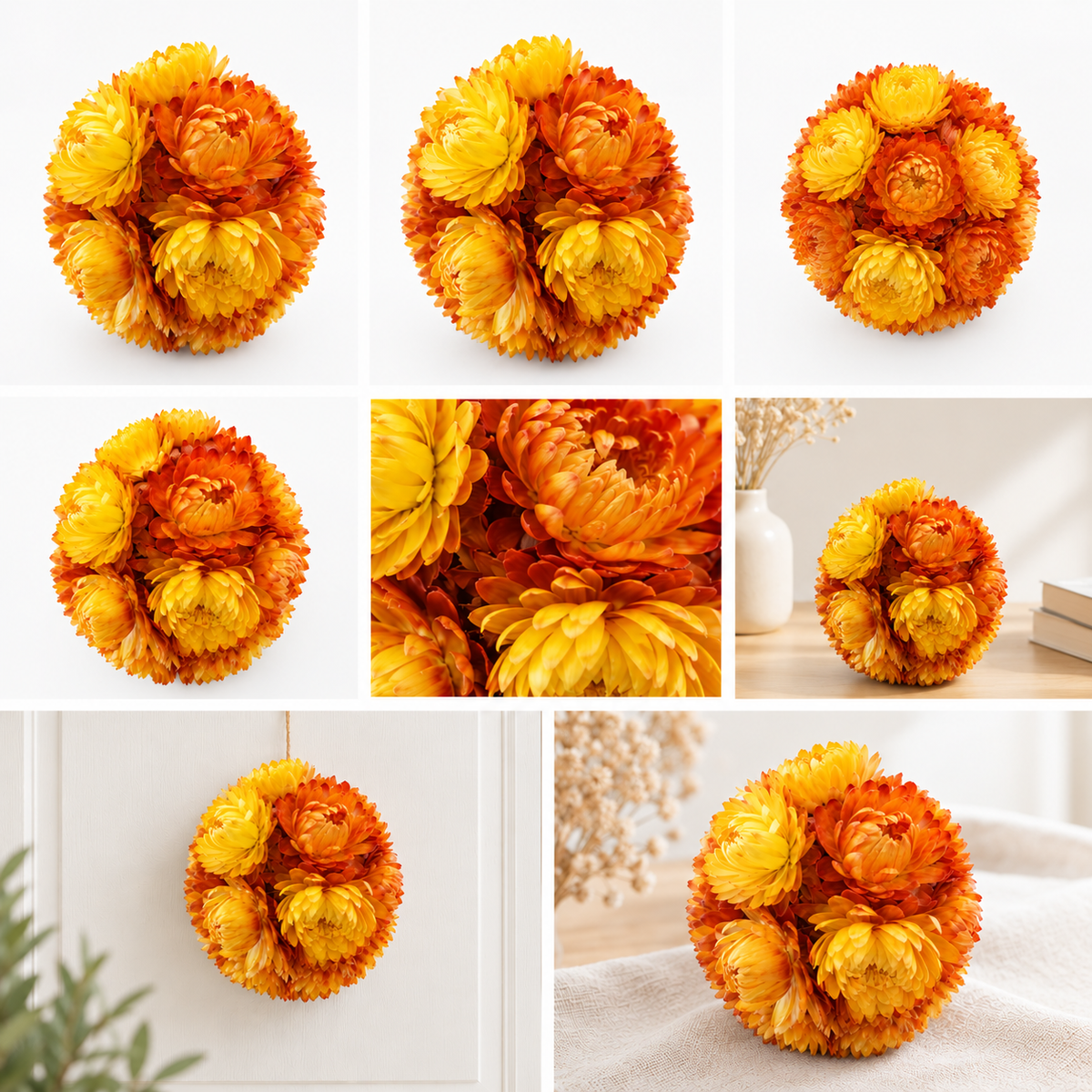Sphère de fleurs séchées — Orange