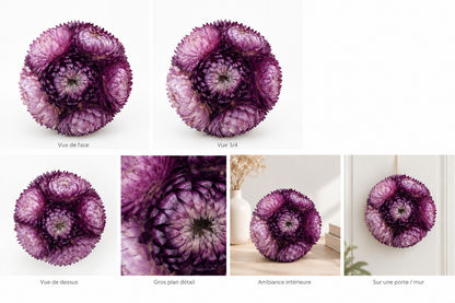Sphère de fleurs séchées — Violet
