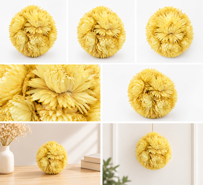Sphère de fleurs séchées — Jaune